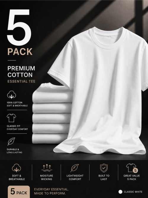 Men's Classic T-Shirt - Crew Neck Short Sleeve
