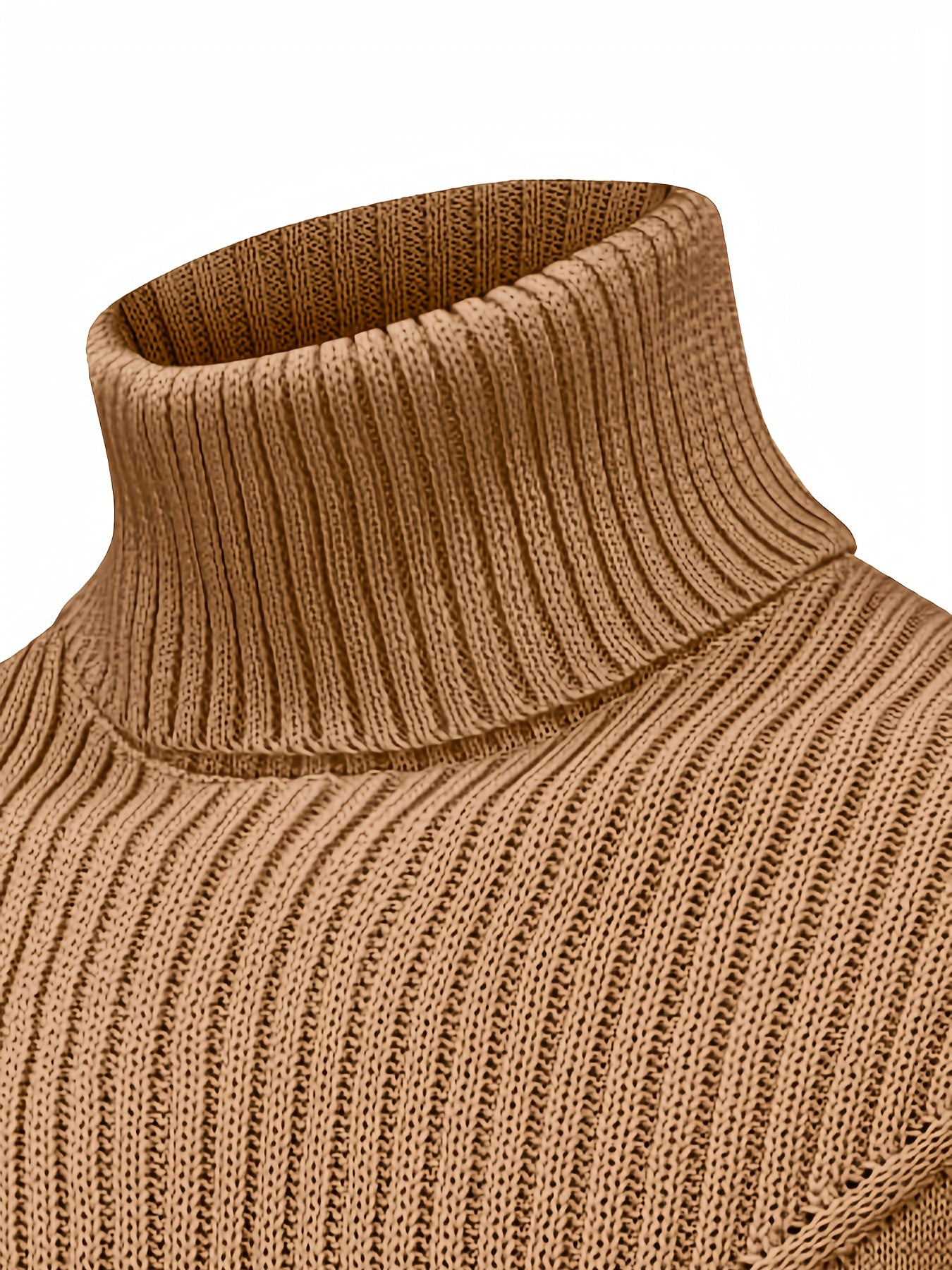 Men's Mature Casual Vintage Twisted Turtleneck Knit Pullover