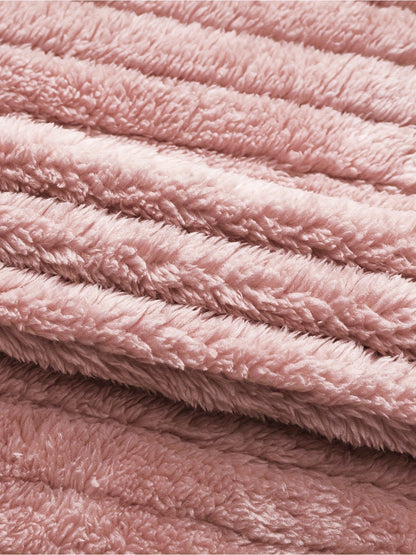 Women's Luxurious Plush Jacket - Soft Pink Winter Coat with Stand-Up Collar & Button-Front Closure, Cozy Blazer Suitable for Outerwear, Machine Washable Warm Jacket for Fall/Winter, Clothing