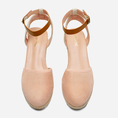 Women's Ankle Strap Closed Toe Espadrille Wedge Heels Sandals, Versatile and Stylish for weddings, shopping, dating, with wrap dresses, jeans, skirts, shorts, jumpsuits, for formal or casual occasions