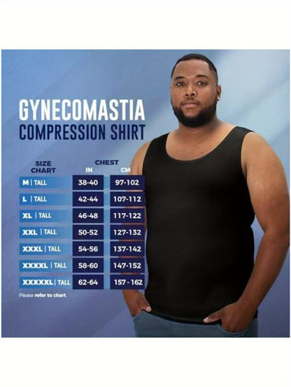 Men's Plus Size Compression Shirt – Sleeveless Crew Neck