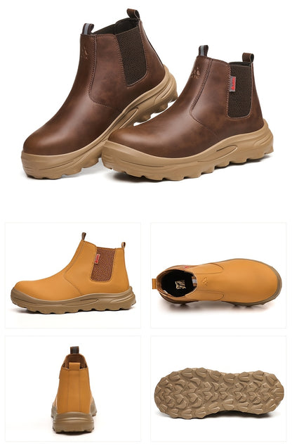 Men'S Work Shoes, All-Season Labor Shoes, Work Boots, Comfortable Fabric Insoles, Casual Outdoor Sneakers, Construction Boots