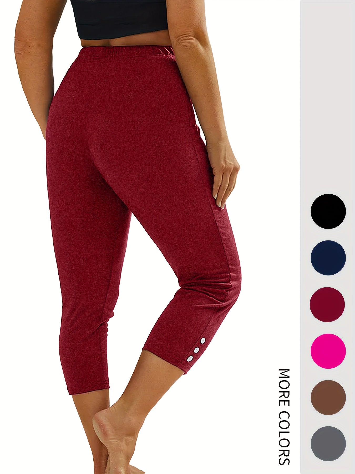 Women's White+Green+Light Blue+Black High-Waist Leggings - product view 37