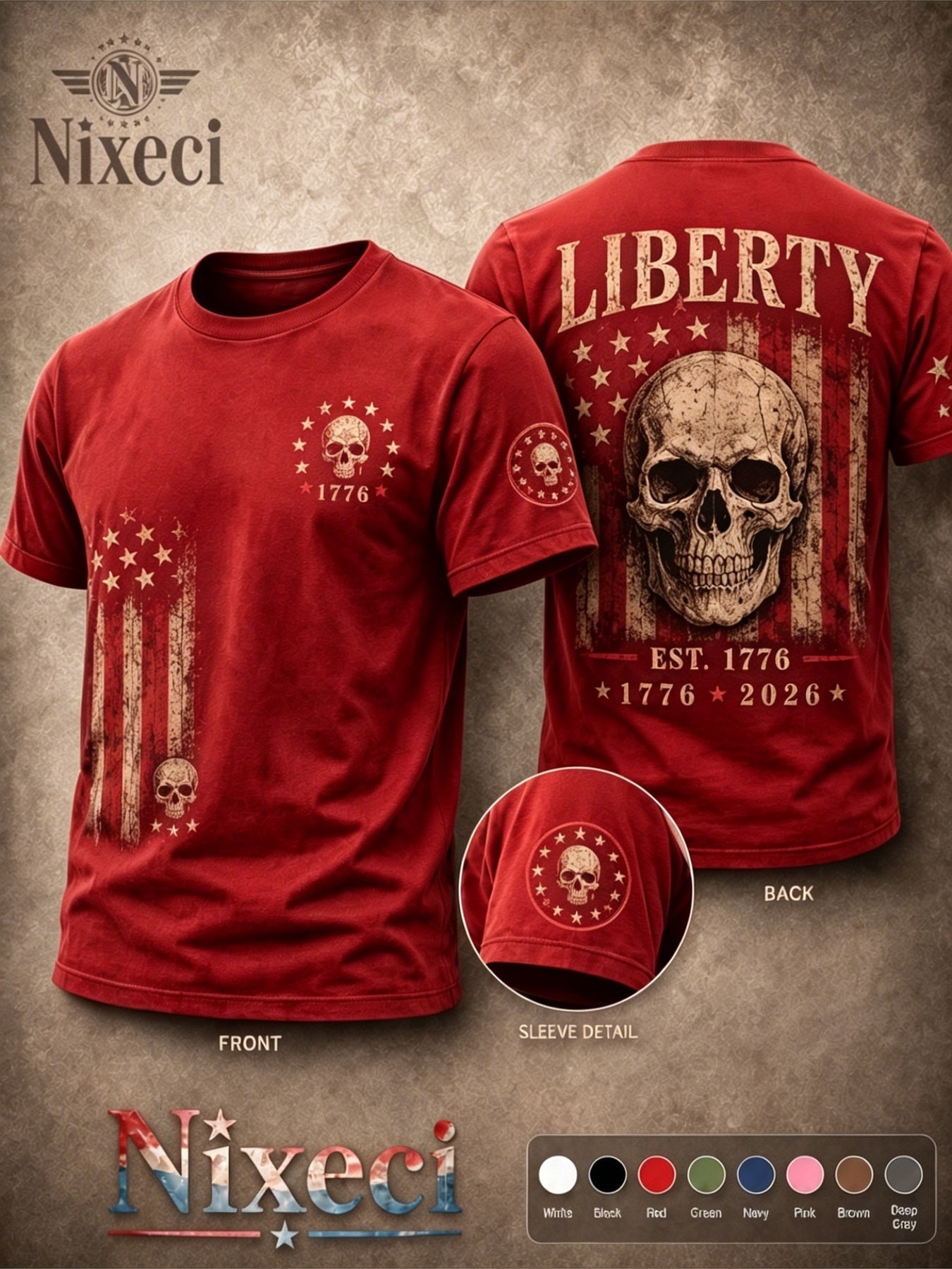 Grey Cotton Printed T-Shirt - product view 42