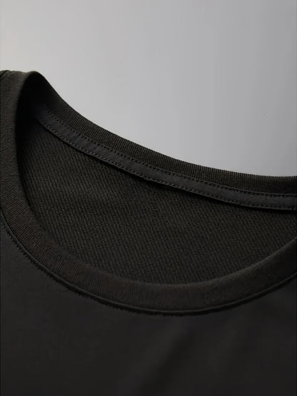 Men'S Casual T-Shirt Featuring a Creative Letter Design, Made from 100% Knit Fabric, Perfect for Spring And Summer with Its Short Sleeves, Stylish And Adaptable