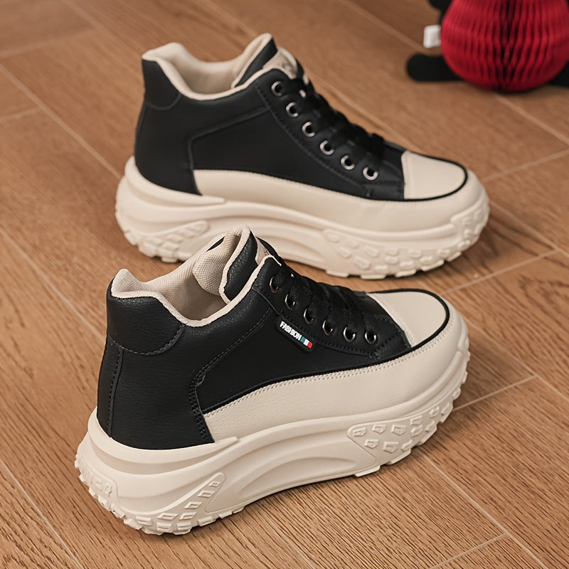 Autumn High Top Shoes Women's New Small White Shoes Casual Women's Shoes Thick Sole Show High Soft Sole Shoes, Women Shoes, Sneakers