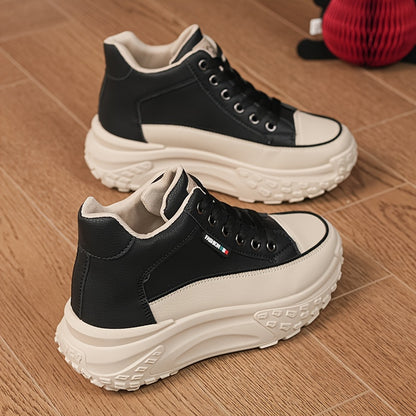 Autumn High Top Shoes Women's New Small White Shoes Casual Women's Shoes Thick Sole Show High Soft Sole Shoes, Women Shoes, Sneakers