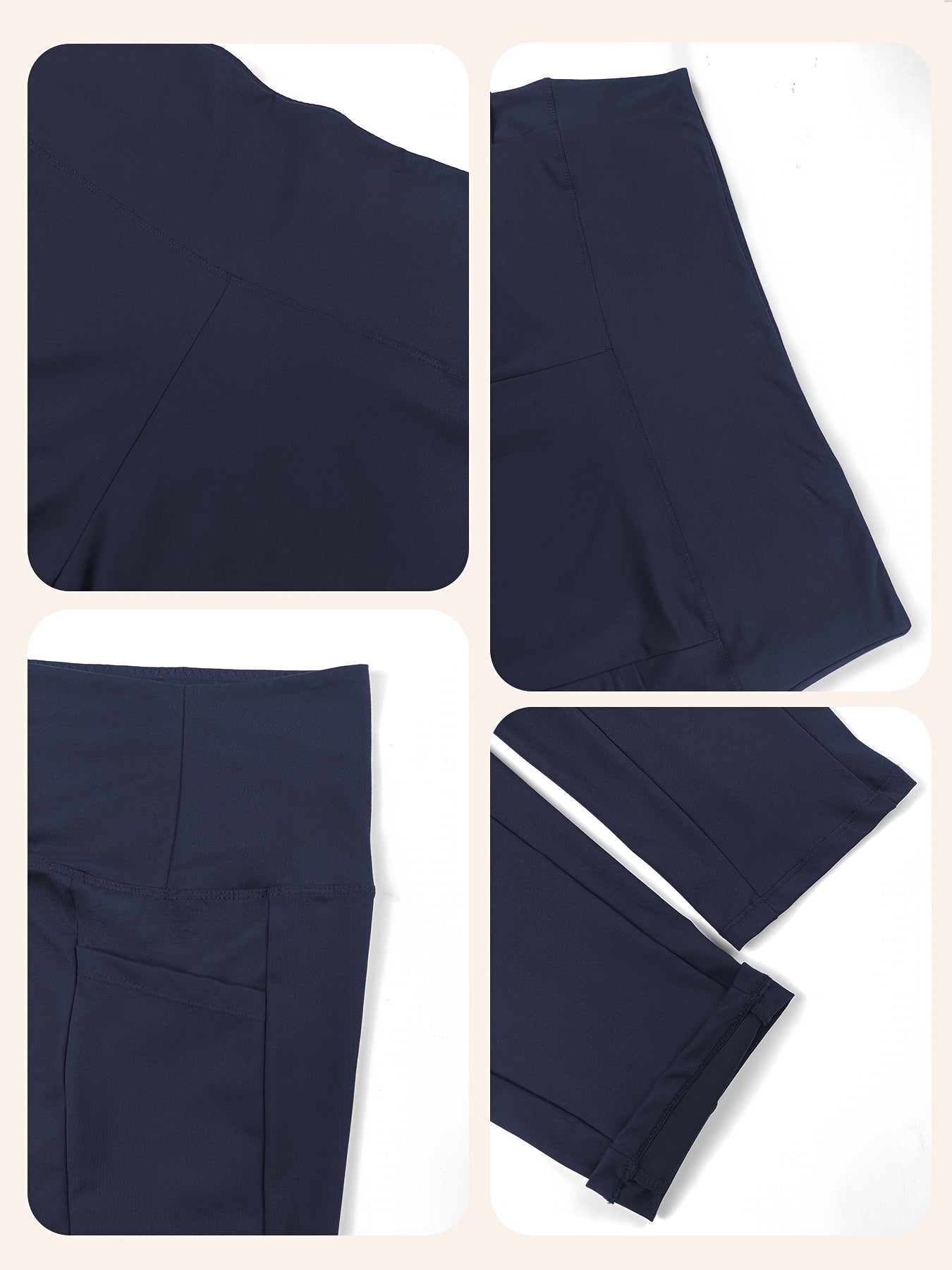 Dark Gray Polyester High-Waist Oversized Pants - product view 23