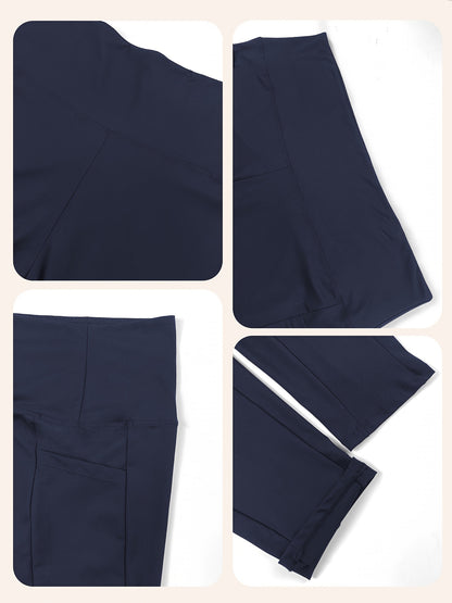 Dark Gray Polyester High-Waist Oversized Pants - product view 23