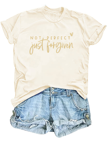 Not Perfect, But Forgiven T-shirt, Christian T-shirt, Religious Gift For Women, Adult Easter Gift, Bible T-shirt, Jesus Faith