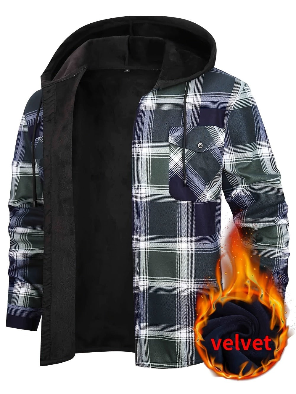 Men's Versatile Fleece Plaid Sweatshirt Everyday 621
