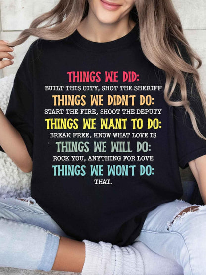 Things We Did Didn't Want Will Won't Do Tee, Retro Vintage T-Shirt, things we did tee, funny tee Analyze listing
