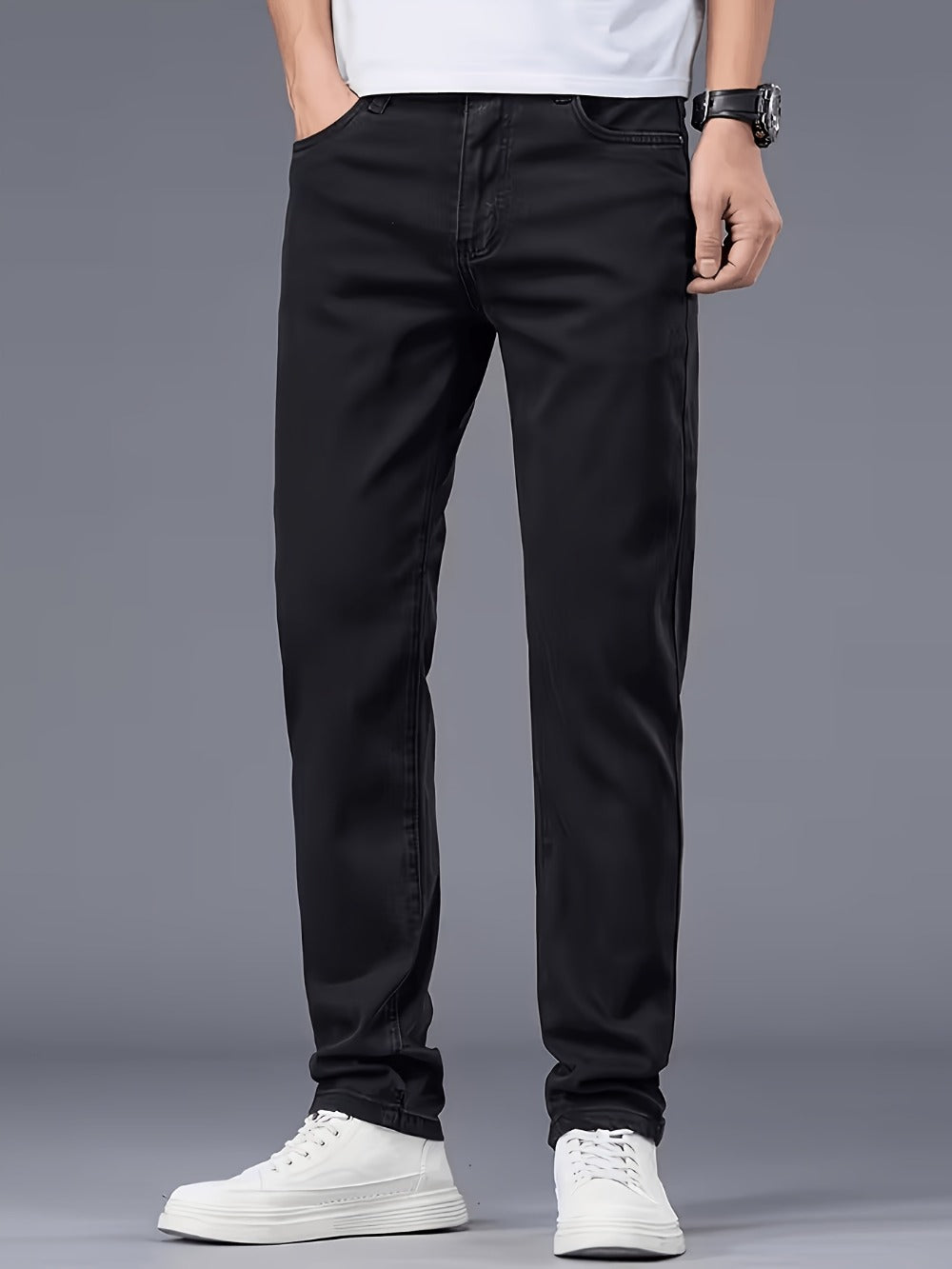 Men's Straight Leg Jeans - Classic Wash Clean Finish Everyday