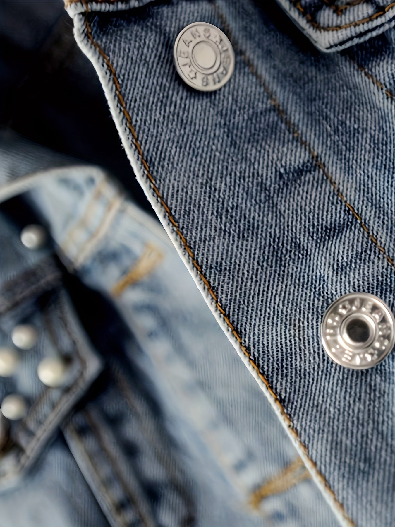 Women's Blue Denim Long-Sleeve Denim Jacket - product view 7
