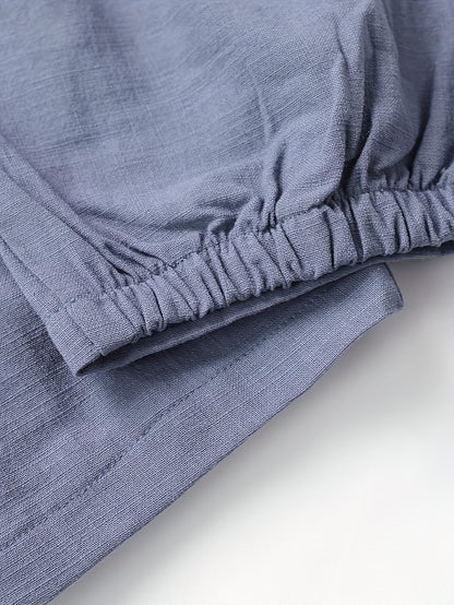 Women's Linen Pants - Summer High Waist Straight Leg Pants with Drawstring | Casual Beach Palazzo Pants | Boho Vacation Trousers for Travel