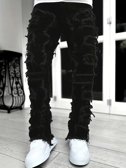 Men's Slim Fit Jeans - Classic Wash Distressed Everyday 377189
