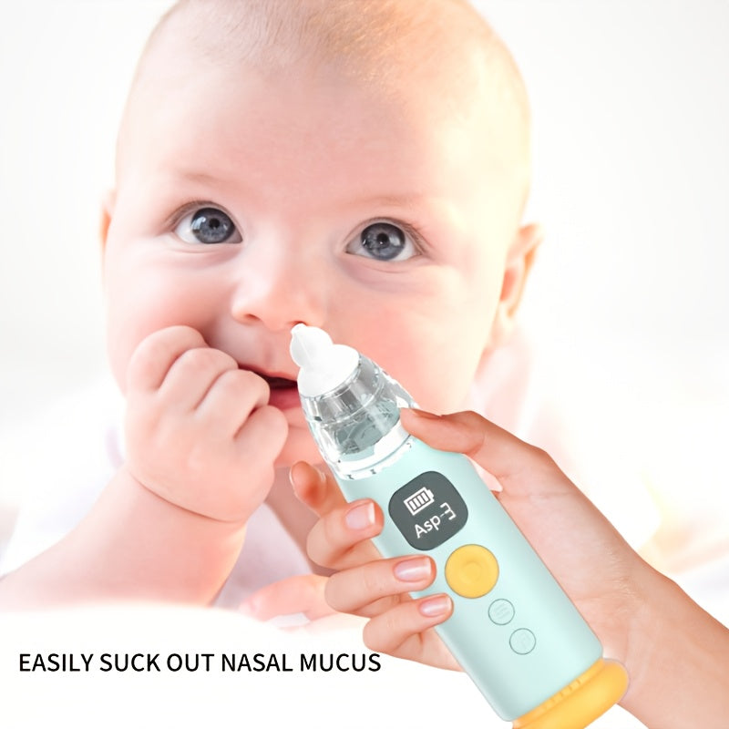 Aspirator for Baby, Baby Nose Sucker Pro with 3 Soft Silicone Tips, Adjustable Suction, Electric Nose Suction for Baby, Built-in Music & Light Soothing