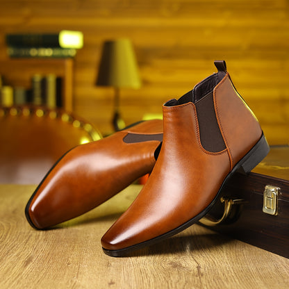 2207-1 Men'S Fashion Chelsea Boots, Non-Slip Side Zipper Ankle Boots, Suitable for Outdoor Walking, Spring And Autumn