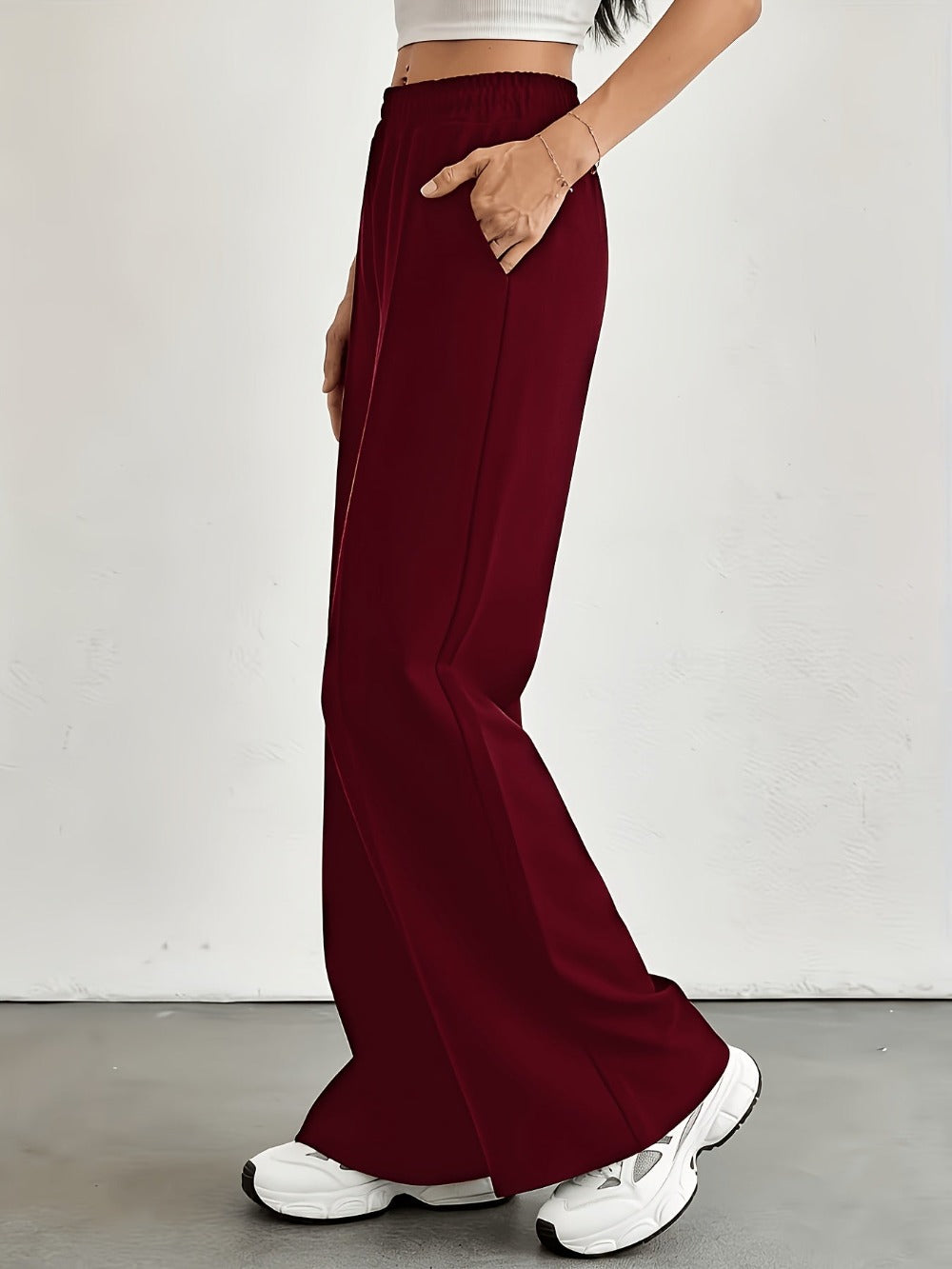 Women's Jogger Pants - Elastic Waist With Pockets