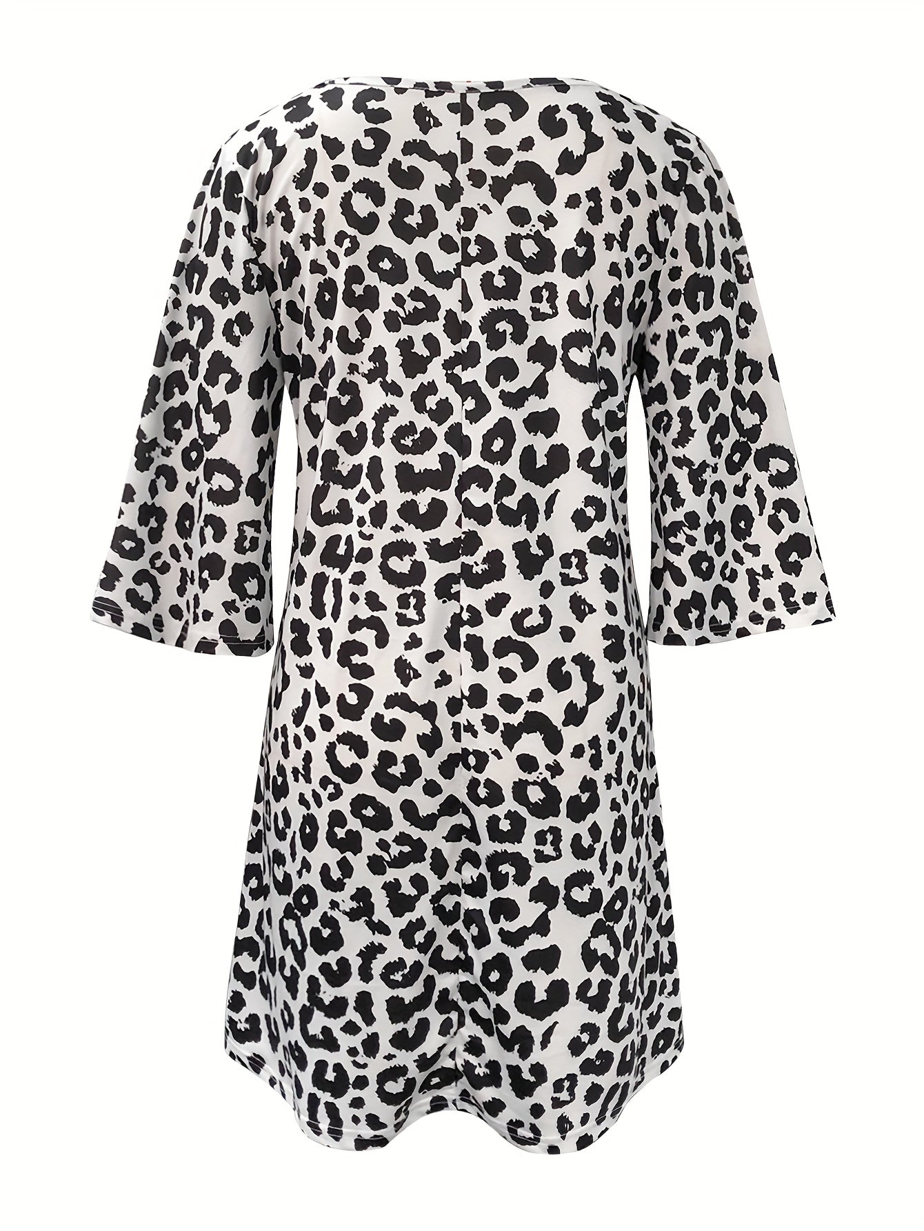 Autumn And Winter Directional New Leopard Print Women's Clothing Commuter Style Elegant Dress