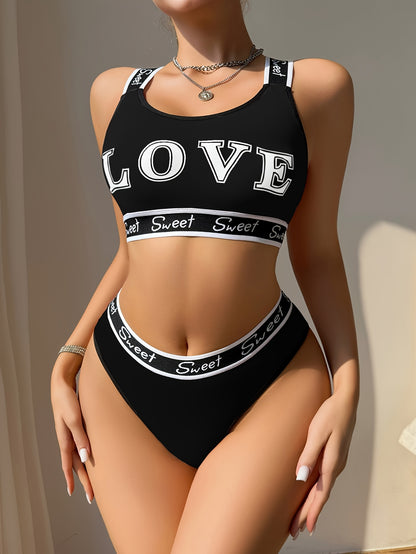 8pcs 8 Pack Women Crisscross Back Push Up Bra & Panty Sets, Soft Quick Dry Breathable Sports Lingerie, Contrast Color Straps Low Rise Underwear, Women'S Sexy Lingerie & Underwear