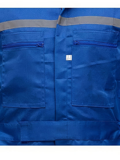 One-Piece Workwear Set with Multiple Zippered Pockets, Comfortable Fit, Machine Washable, And All-Season for Gardening, Post Office, And Auto Repair Shops