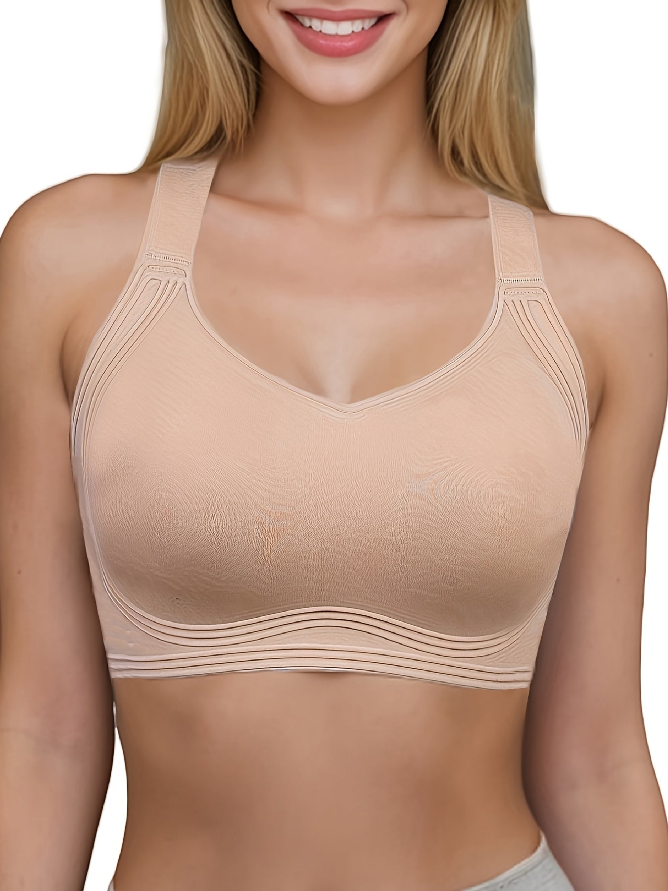 Women's Wireless Bra Comfortable Breathable Seamless Bra Soft Sleeping Bra Push Up Women's Underwear Daily Casual Bra Full Cup Sports Bra Suitable for Daily Wear Adjustable Shoulder Straps