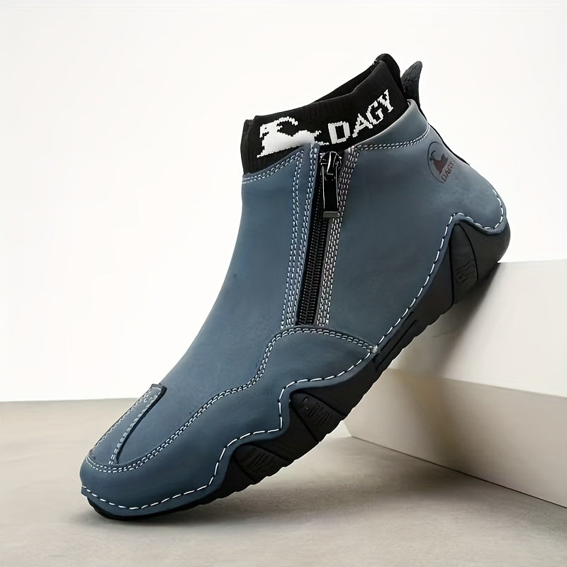 Cross-border Fashion Plus Velvet Men's Large Size Men's Shoes, High-top Wear-resistant Men's Boots, Outdoor Casual Shoes, Warm Shoes