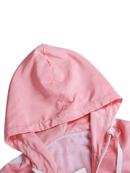 Women's 80s 90s Tracksuit 2 Piece Long Sleeve Outfits Retro Windbreaker Sport Set, Pink Yellow & White Patchwork Zip Elastic Waist Sportswear for Active Lifestyle