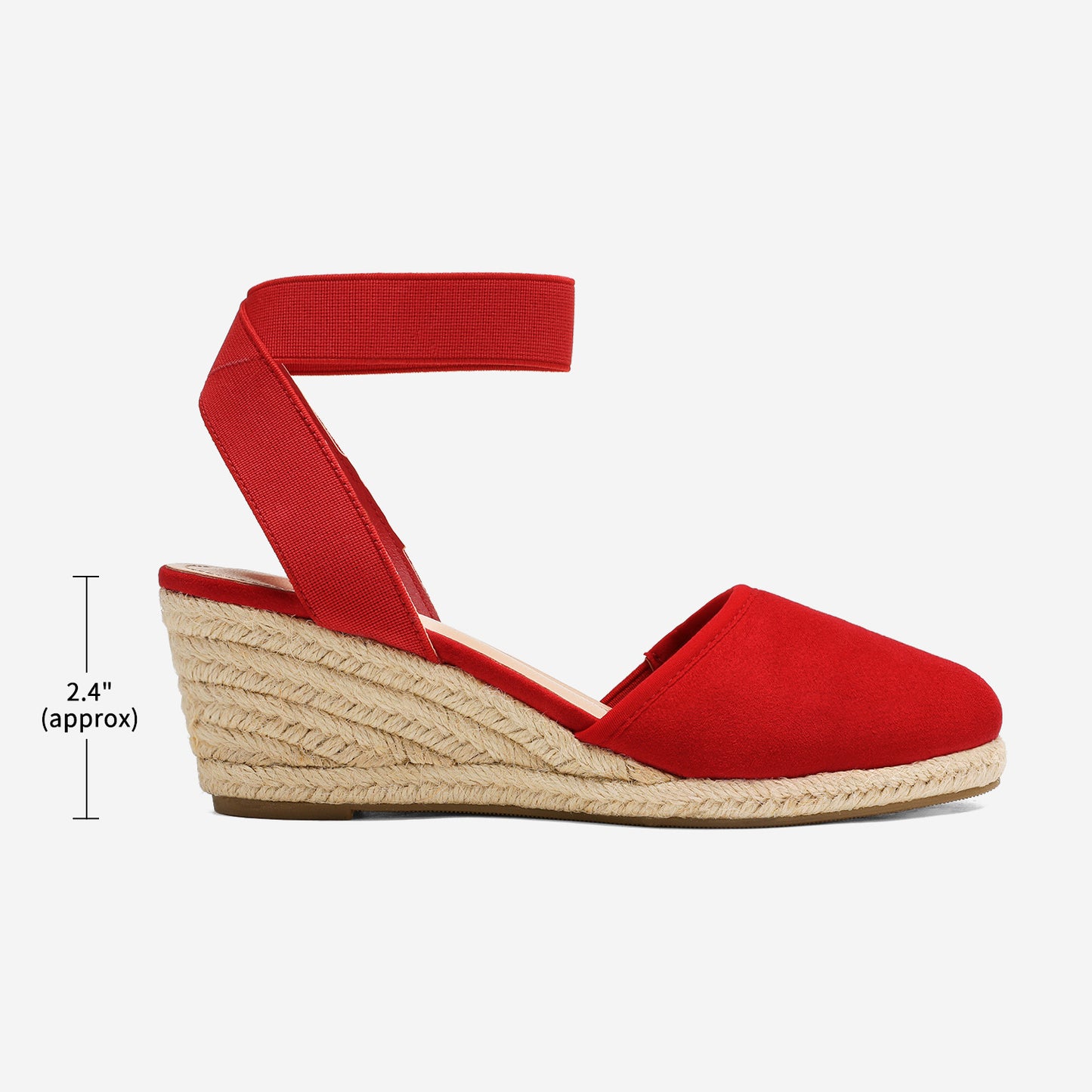 Women's Elastic Ankle Strap Espadrilles Wedge Sandals Closed Toe Platform For Women Ankle Strap Casual Comfortable Wedge Sandals Breathable And Comfortable, Suitable For Spring, Summer And Fall