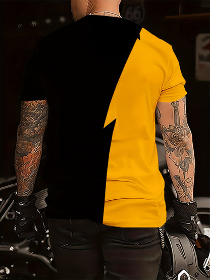 Men'S T-Shirt Featuring a Design - Black with a Yellow Cross And The Word ' ' in 3D Letters, Short Sleeves And a Crew Neck, Ideal for Casual Outdoor Wear Throughout The Year, a Great Gift for Him, Motivational Apparel