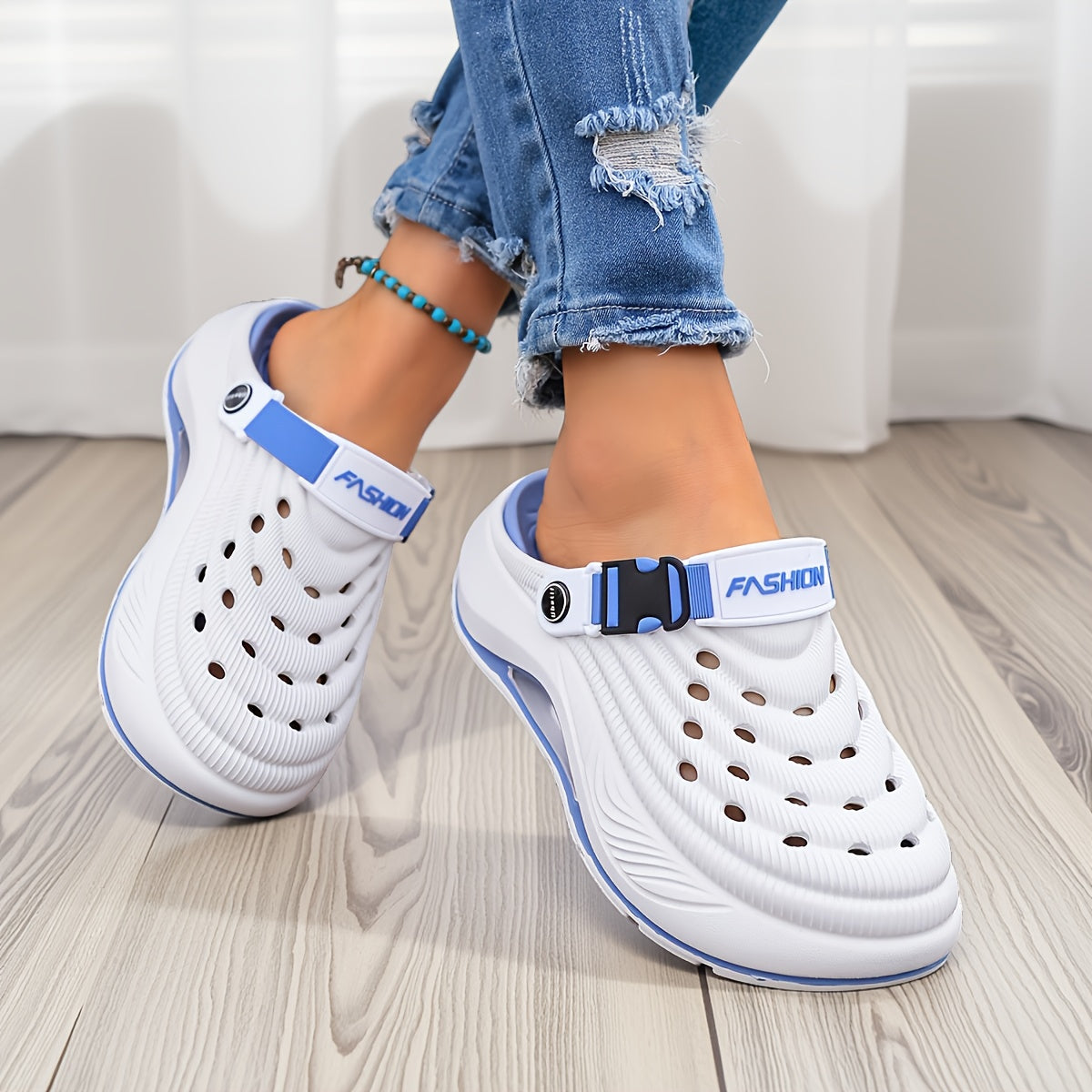 New Women'S Perforated Shoes, Non-Slip Thick Soled Hollow Breathable Casual Soft-Soled Beach Shoes, Women Shoes