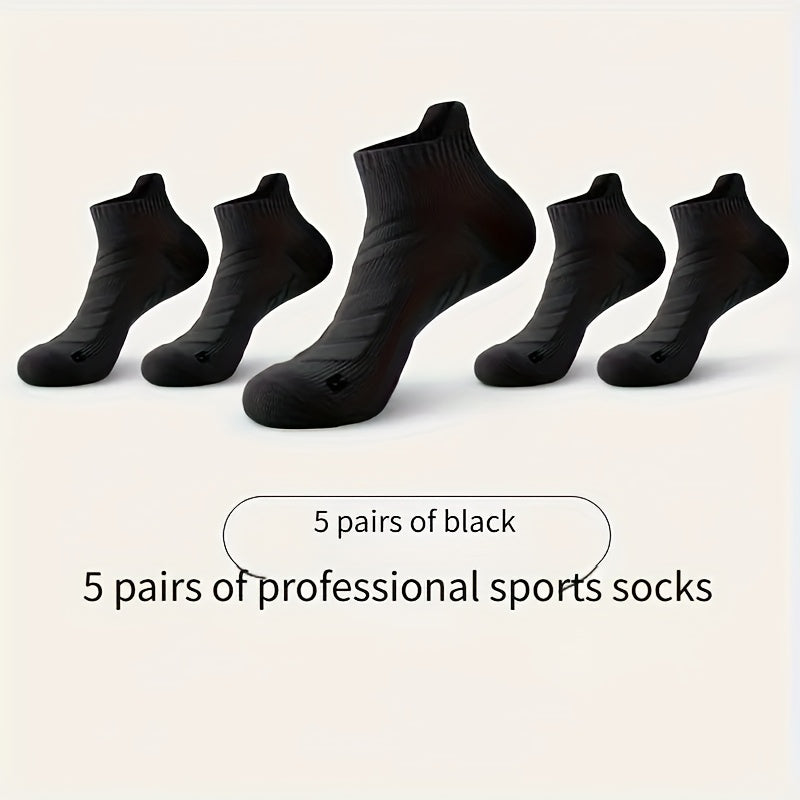 Men's Cushioned Basketball Ankle Socks - 5-Pair Pack