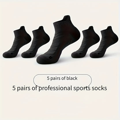 Men's Cushioned Basketball Ankle Socks - 5-Pair Pack