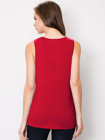 Women's Sleeveless Scoop Neck Loose Fit Tank Top
