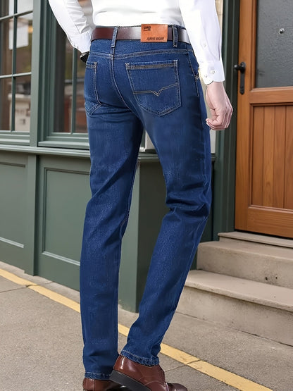 Men's Relaxed Fit Jeans - Classic Wash Clean Finish Travel 213349