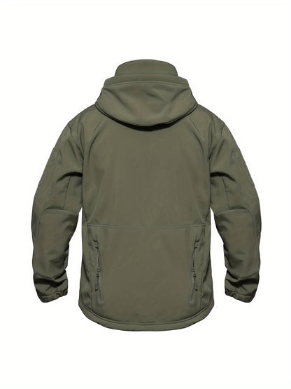 Winter-Ready High-Performance Jacket Men'S Jacket 7 Pockets Nondetachable Hood Performance Lined Soft Shell Winter Coats Windproof, Breathable Great for Camping, Fishing, Skiing Activities And Other Outdoor Activities