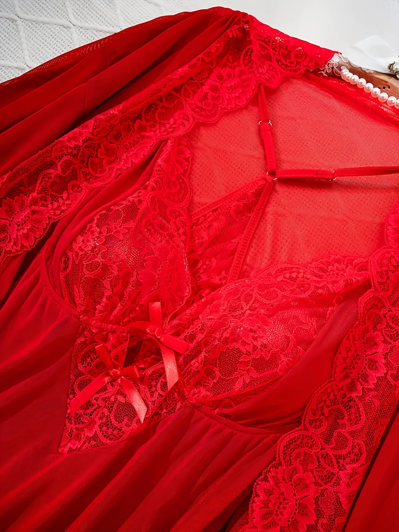 Sexy Red Sling Gown Set