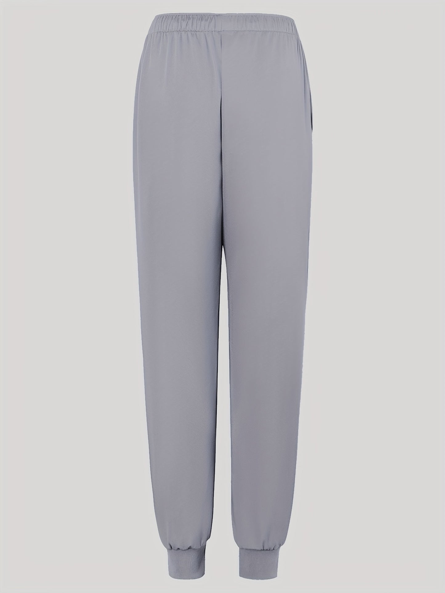 Women'S Frosted Pocket Brush Pants with Elastic Ribbed Toe Binding Work Pants
