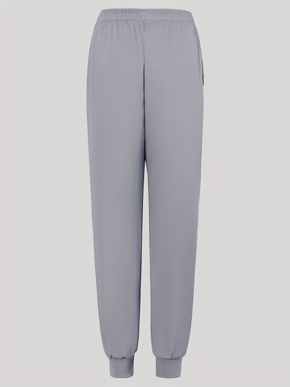 Women'S Frosted Pocket Brush Pants with Elastic Ribbed Toe Binding Work Pants