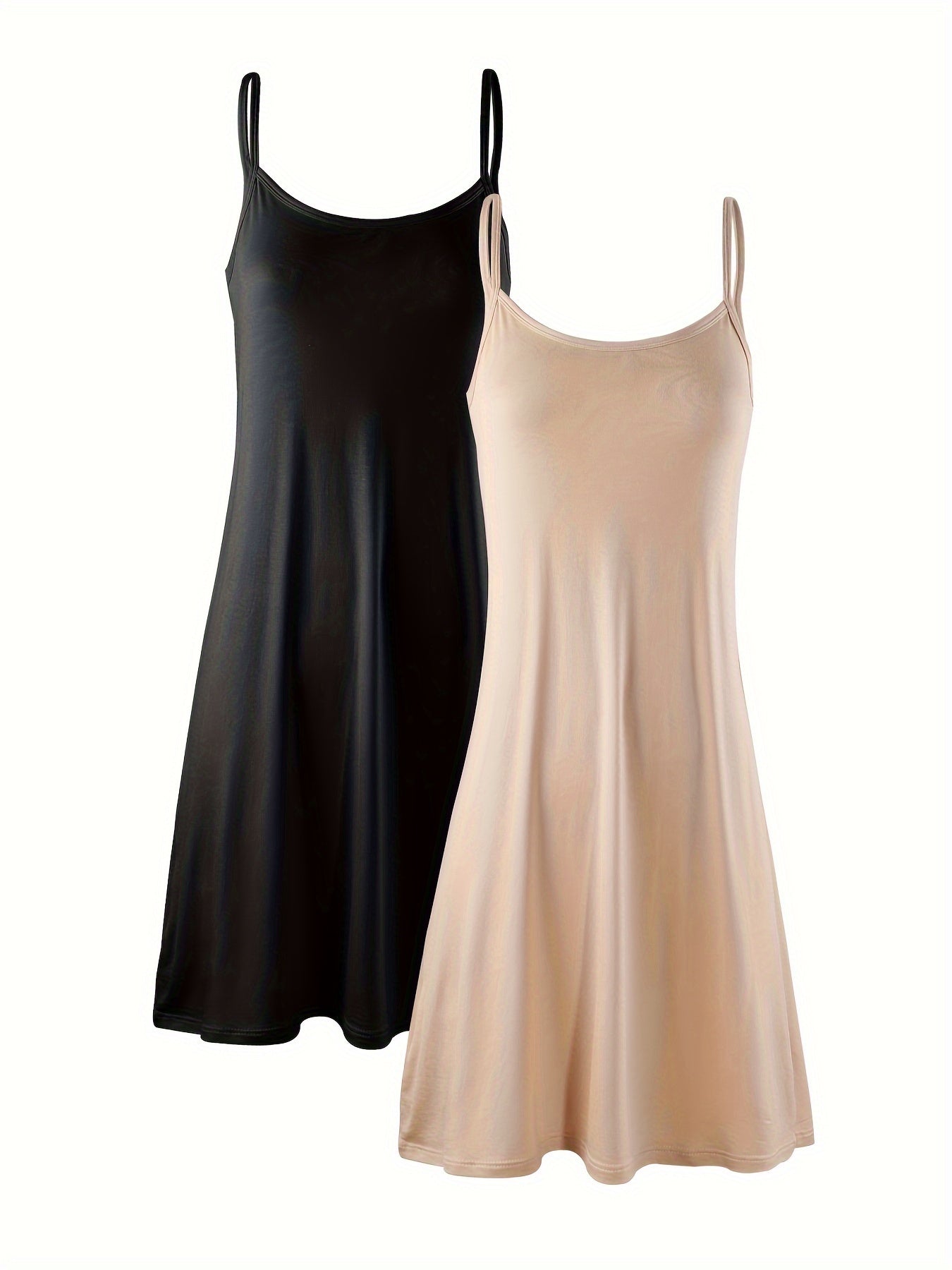 2pcs Easter Women's Basic Slip Dress, Casual Sleeveless Cami Dress for Layering Or Daily Wear, Loose Fit All-Match Soft Skin-Friendly Dress