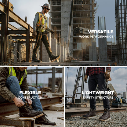 Men's Work & Safety Boots - Steel Toe Protection & Non-Slip Sole 732389