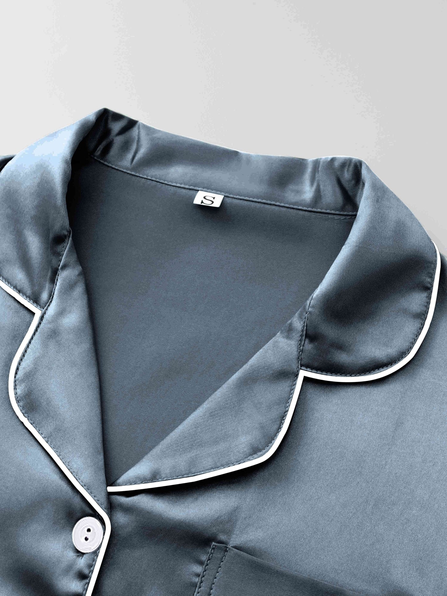 Casual Fashion Comfortable Spring/Summer/Autumn Satin Color Ding Short Sleeve Shirt & Elastic Shorts & Elastic Pants Three-piece Pajama Set