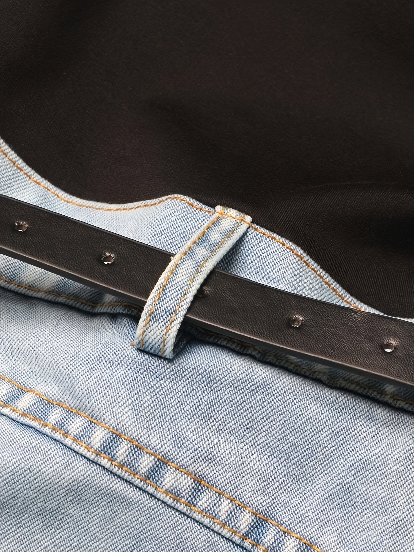Women'S High Waist Two Tone Patchwork Flare Pants, Black Slim Fit Leggings with Light Wash Denim Bell Bottom Legs And Adjustable Buckle Strap Design for Y2K Streetwear, Perfect for Retro Streetwear Looks