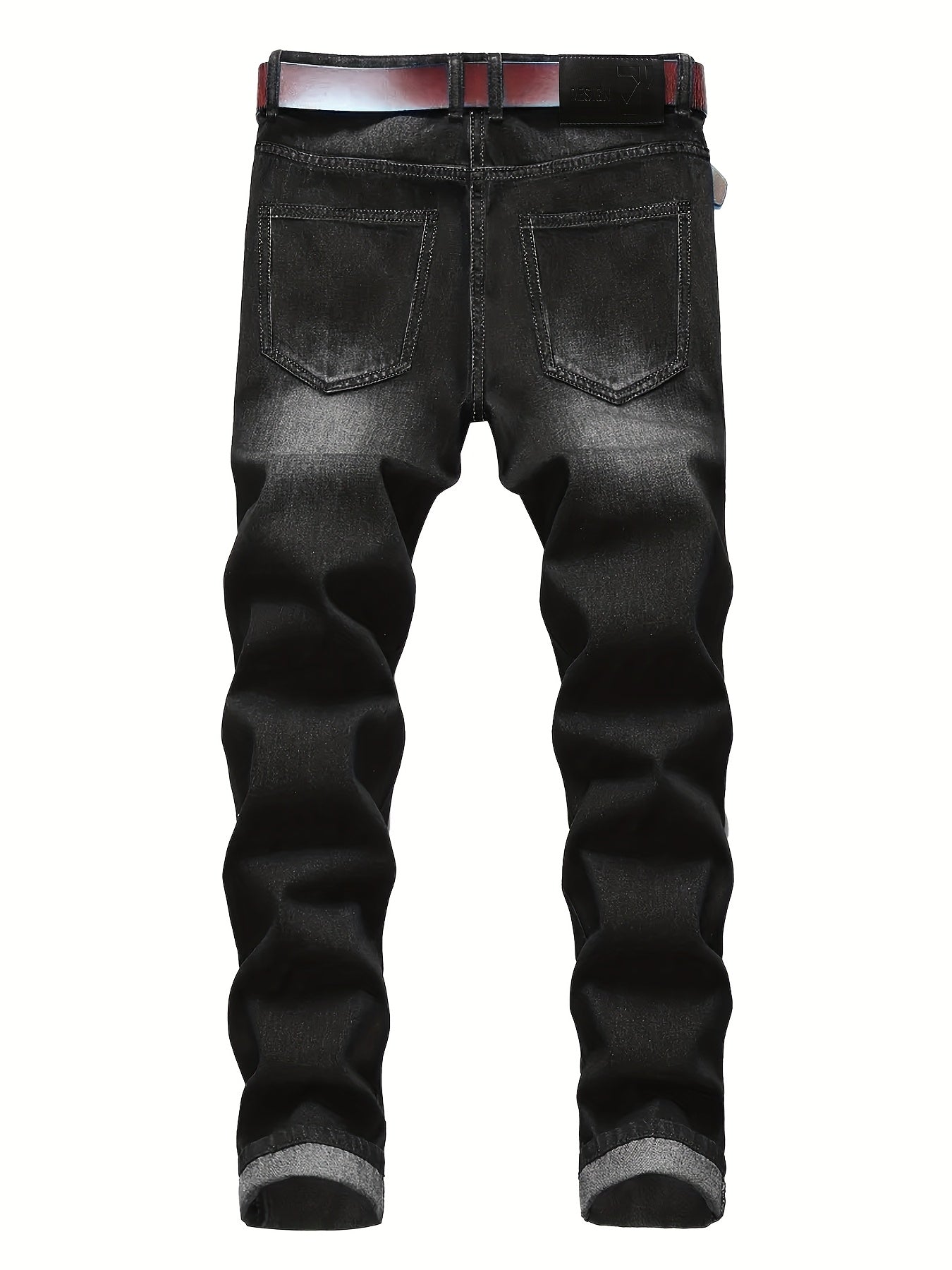 2pcs Men's Slim Fit Distressed Ripped Jeans | Classic Stretch Denim Pants, Trendy Casual Versatile Outfits