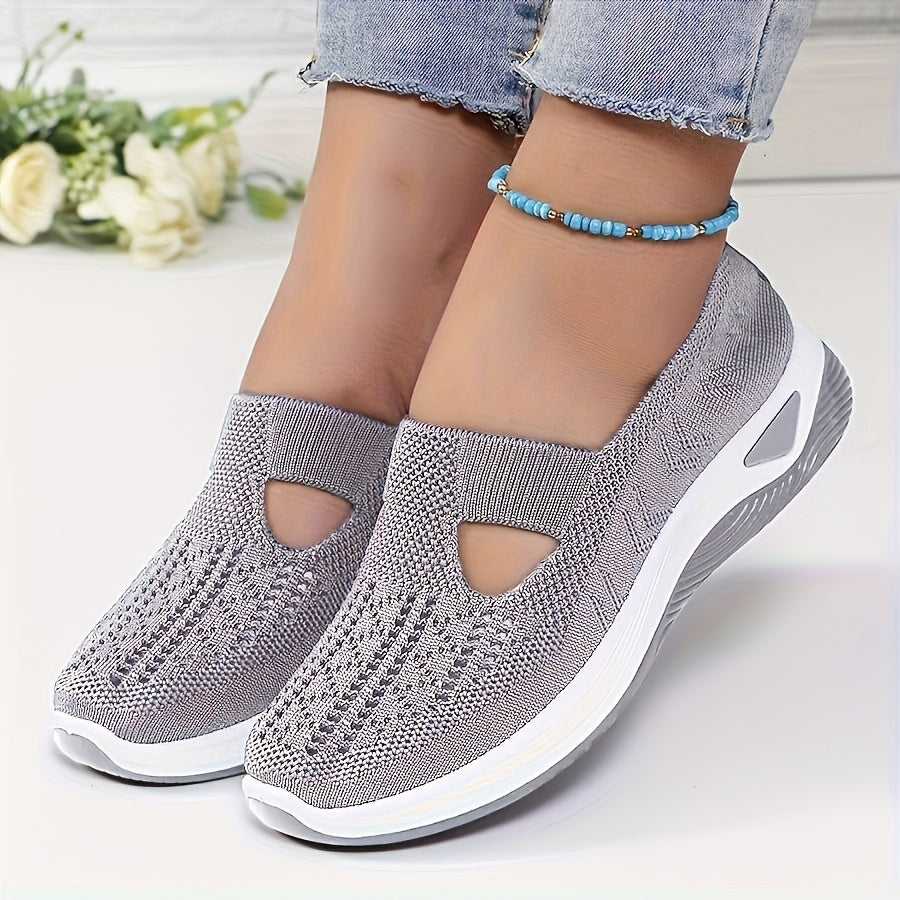 2026 New Women'S Breathable Knitted Sneakers, Fashionable And Trendy Cross-Border Lace-Up Casual Shoes, Women'S Shoes On, Women'S Products in Local Warehouses