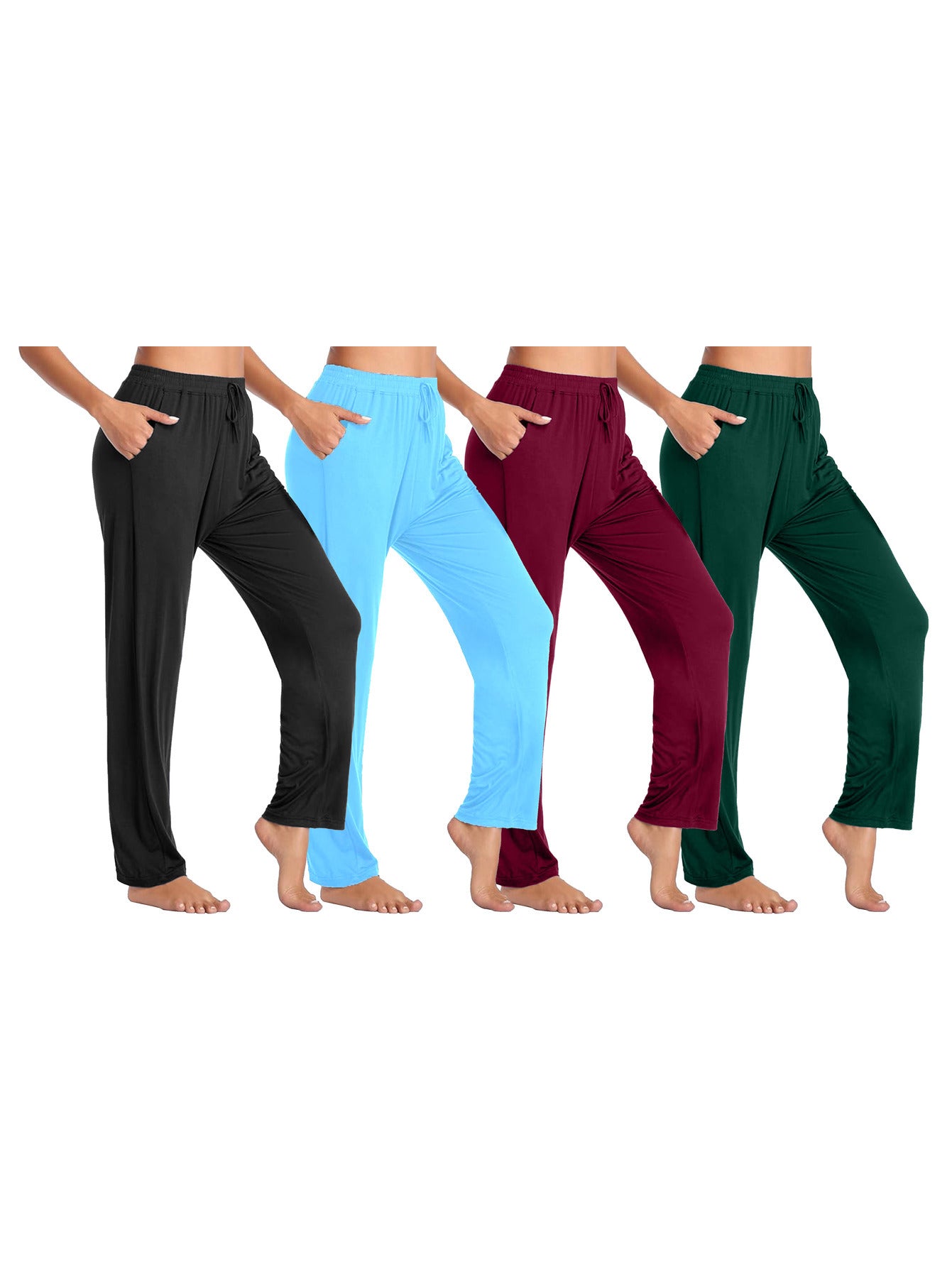 4-Pack Women's Loose Fit Classic Lounge Pants