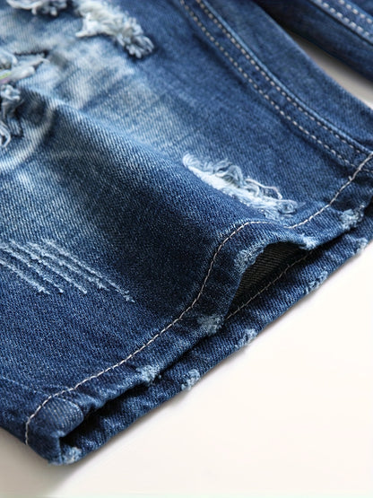 KEEVOOM Men'S Light Blue Washed Gradient Denim Shorts - Summer Casual Slim-Fit Shorts for Outdoor Sports & Trendy Daily Outfits