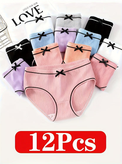 Girls' Bow Briefs - 12-Pack Multicolor