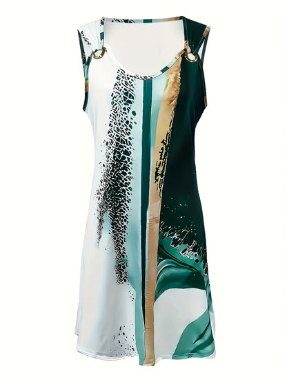 Ladies' Dress, Fashionable Vacation Beach, Elegant And Fashionable, Sleeveless Long Dress, Casual Dress, Summer
